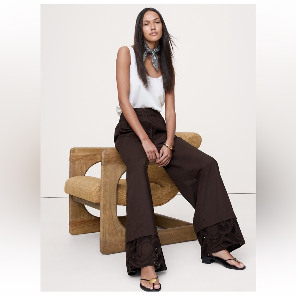 Banana Republic Embroidered Cotton Pants